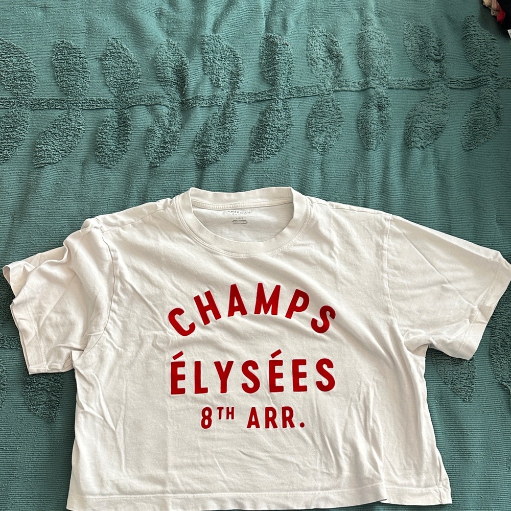 American Eagle graphic oversized crop tee large